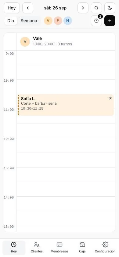 The app's calendar on a phone